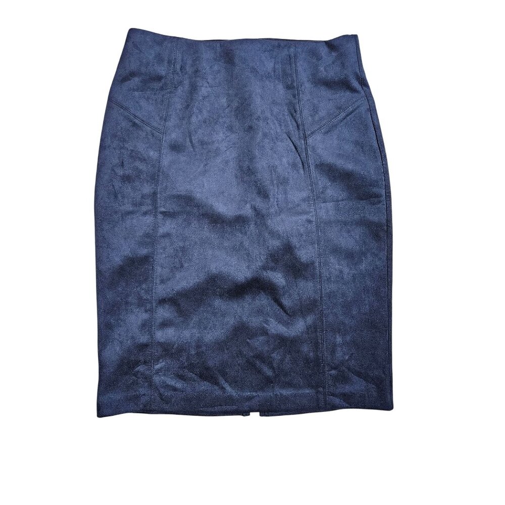 Marc New York Andrew Marc Womens S Navy Suede-Like Pencil Skirt Career Office
